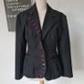 Vintage 1980s avant garde black blazer 1940s style red buttonholes M 10 12 Made in England for Miss Selfridge Image 2