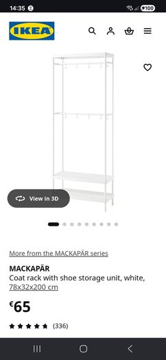 IKEA MACKAPAR coat rack with shoe storage units