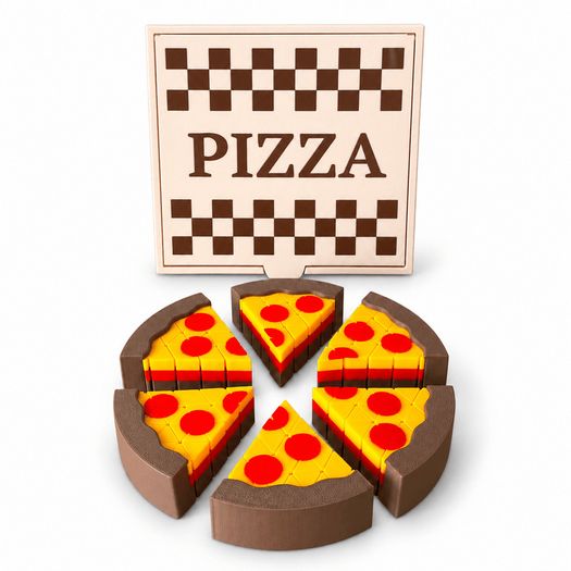 Flexible Pizza Toy - 3D - Box of 6 Slices