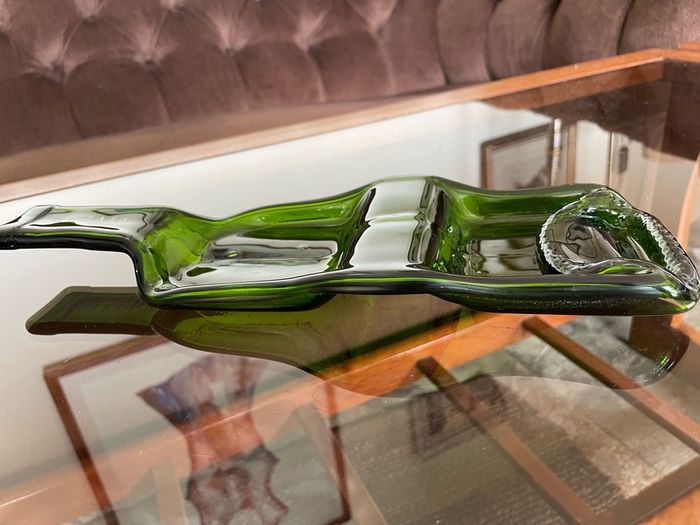 Slumped Wine Bottle Nibbles Tray by Vivere Interior Design