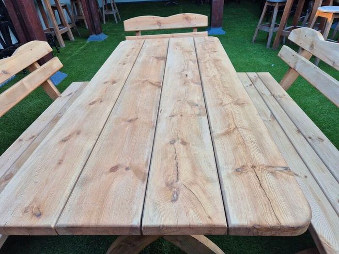 5-piece Garden Furniture Set Solid Pine Dining Set