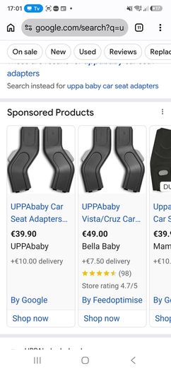 Uppa baby car seat buggy adapters