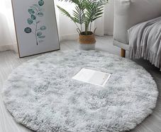 Round Rugs for Bedrooms Fluffy Living Room Circle Area Rug Soft Shaggy Carpet for Kids Room Floor Mat (Grey, 80cm)