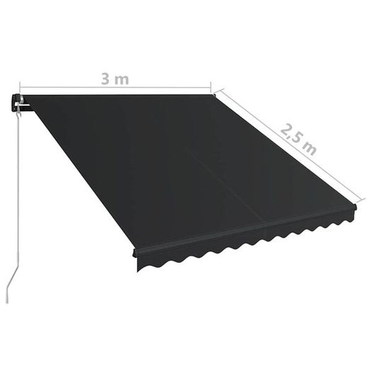 Manual Retractable Awning with LED 300x250 cm Yellow and White