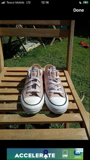 Sparkly Pink Converse UK 3.5