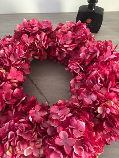 Large Luxury Pink Hydrangea Wreath  Full Vibrant