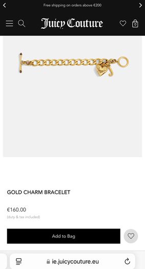 NWOT JUICY COUTURE Super Funky Matt Gold-Tone Chunky 3 Tier Chain Bracelet - 75% Discount