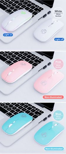 I-Mice 2-mode Rechargeable Wireless Bluetooth Ultra Slim Backlit Mouse.