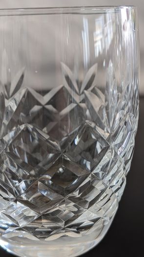 Vintage Cut Crystal Diamond & Fan Glasses Matching Set of 7