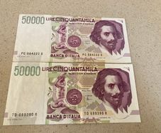 Italian 50,000 Lire Notes Bernini 2 series