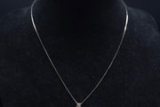 Solvar 9ct Gold Solitaire Necklace White Stone 41cm Hallmarked