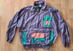Vintage Retro shinny 80's 90's Rodeo C&A  jumper rainjacket waterproof  hoodie windbreaker colourfull size 44 XL Party