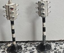 Pair of Dinky Meccano 4 way traffic lights from 1950s