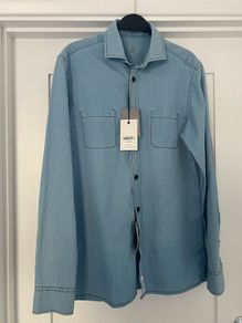 Albiate Denim Shirt Mens Small Blue Cotton Jacques Britt