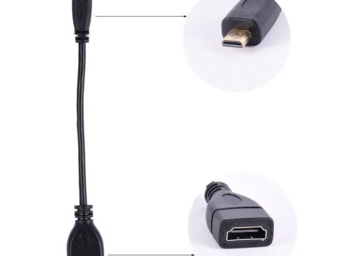 15cm Short Micro HDMI D Male To HDMI A Female Adapter Cable Converter Tablet