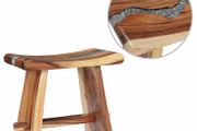 Stool Solid Suar Wood and Polyresin