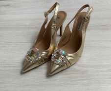 Dressy Gold Heels Size 6