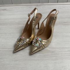 Dressy Gold Heels Size 6