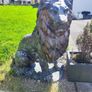 Large Stone Sitting Lions Pair Image 3
