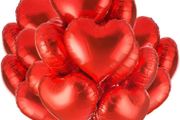 30 pcs 18 Inch Foil Heart Balloons, Helium Balloons, Heart Shape Foil Balloons, for Valentines Day, Wedding, Bridal Shower, Anniversary Party Decorations (FREE POSTAGE)