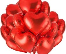 30 pcs 18 Inch Foil Heart Balloons, Helium Balloons, Heart Shape Foil Balloons, for Valentines Day, Wedding, Bridal Shower, Anniversary Party Decorations (FREE POSTAGE)