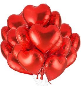 30 pcs 18 Inch Foil Heart Balloons, Helium Balloons, Heart Shape Foil Balloons, for Valentines Day, Wedding, Bridal Shower, Anniversary Party Decorations (FREE POSTAGE)