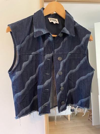 Bimba y Lola denim crop vest