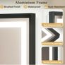 Black Bathroom Mirror with Led Lights 50x70cm, Antifog Wall Vanity Mirror Black Frame Image 7