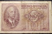 5 Lire Italy 1940-1944