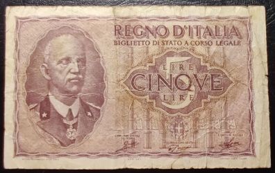 5 Lire Italy 1940-1944