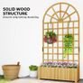Wooden Raised Planter with Trellis, Raised Bed for Garden with Lattice and Drainage Holes for Climbing Plants Image 7