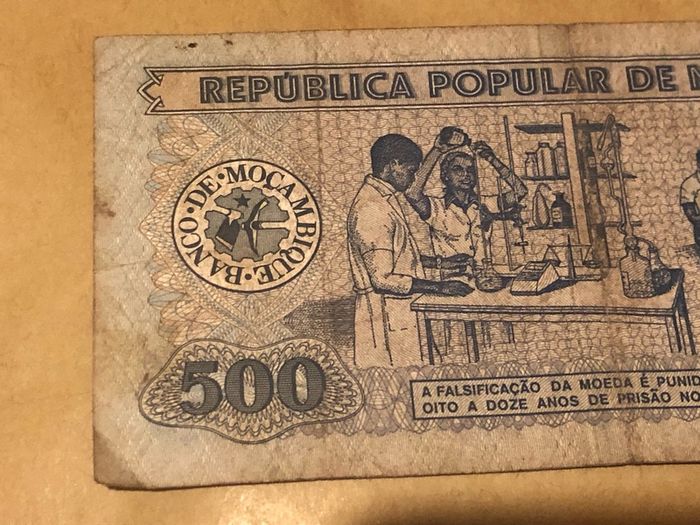 500 Meticais 1980 Mozambique