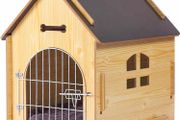 Wooden Pet House with Roof for Dogs Indoor Use, Easy Assemble Breathable Dog Crate for Small Medium Dog Cat, Dog Kennel for Playing and Resting (FREE POSTAGE)