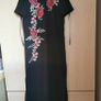NEW - Zara Embroidered black midi dress UK 8 Image 2