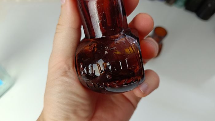 444 - Set of 2 Vintage Bovril Collectible Decorative Bottles