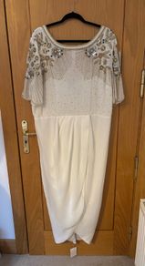 Virgos Lounge Curve Ivory Embellished Dress UK 22
