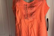 Yessica orange embroidered with beads top size XL UK18/20 EU46/48 Postage included
