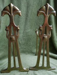 Pair of French Vintage Brass Fire Dogs Andirons Fireplace