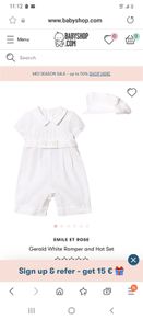 Emile et rose christening/baptism romper