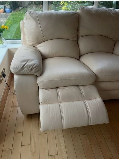 Cream Genuine Leather Suite 3 + 2