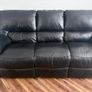100% Italian Leather Black Sofa Image 2
