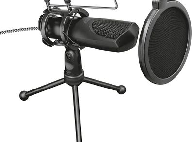 Mantis Streaming PC Gaming Microphone, USB Connected, Including Shock Mount, Pop Filter and Tripod Stand, Black
