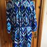 Dunnes Blue Patterned Long Sleeve dress Size 18 can post Image 3