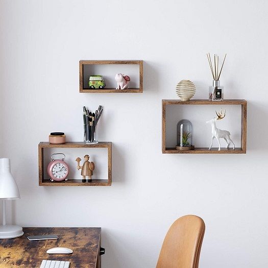 New Set of 3 Cube Rustic Shelves - FREE P&P