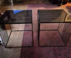 2 Side Metal & Glass Tables