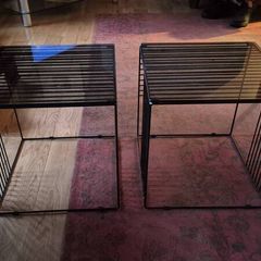 2 Side Metal & Glass Tables