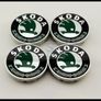 4x 56mm Skoda Oem Style Centre Caps Green/black/chrome - Fabia Vrs Rs Octavia Vrs Rs Image 3