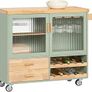 Kitchen island country style portable wheels Image 5
