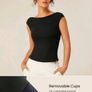 NEW Glowmode low back yoga top built-in bra. Size S/UK8 Image 2