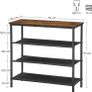 Shoe Rack 4 Tier Shoe Rack Narrow 3 Tier Polyester Fabric Metal Frame Hallway Entrance Industrial Design Vintage Brown/Black Image 2
